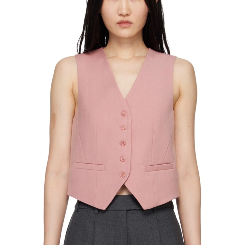 THE FRANKIE SHOP Pink Gelso Vest SMALL